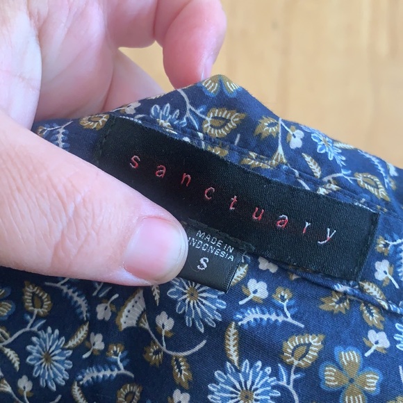 New Sanctuary ditsy modern floral Victorian style blouse size s/m - Picture 9 of 10